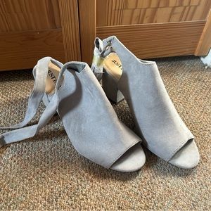 Just fab - peep toe gray heels